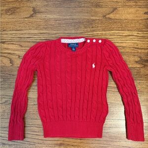Girls Polo by Ralph Lauren Red Crewneck Sweater